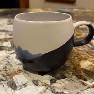 Crate&Barrel Black Blue and cream ceramic Northbrook Mug